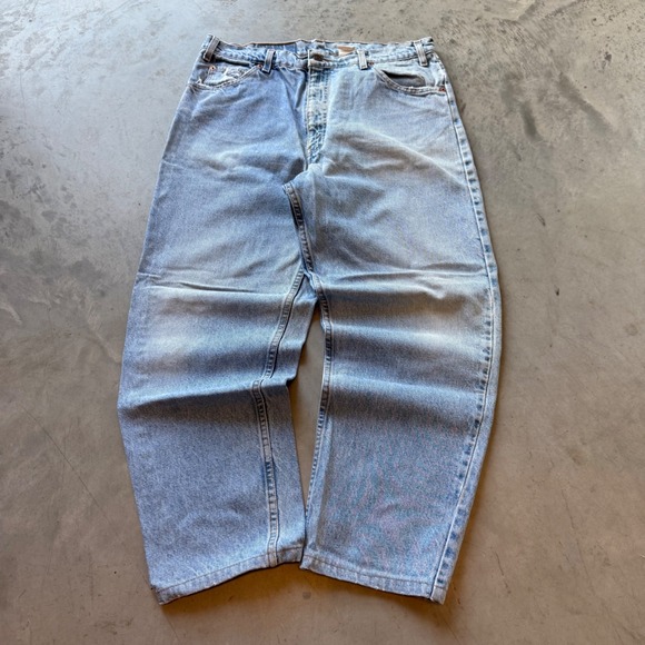 Levi's Other - Vintage Levis 550 Relaxed Fit Tapered Leg Light Wash Jeans Orange Tab 34x30